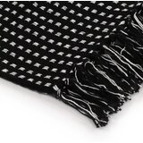  Pamučni pokrivač na kvadratiće 220 x 250 cm crni | shoptok.hr