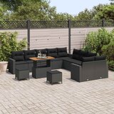  Sjedeća garnitura za vrt s jastukom 17 pcs Crna poliratan | shoptok.hr