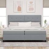  Okvir kreveta s madracem Svijetlosiva Tkanina 200 x 200 cm Madrac | shoptok.hr