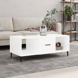 vidaXL Klubska mizica visok sijaj bela 102x50x40 cm inženirski les | Shoptok.si