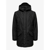 Only Men's Black Winter Parka & SONS Carl - Men