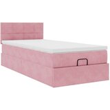 vidaXL Otomanski okvir kreveta s madraca ružičasti 90x200cm baršunasti | shoptok.hr