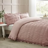 Catherine Lansfield Rožnata posteljnina za zakonsko posteljo iz krepa 200x200 cm Seersucker Frill – | Shoptok.si