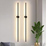 Nettlife Komplet 2 100 cm dolgih LED notranjih stenskih svetilk, črne barve, 8 W, minimalistična vrtljiva nočna lučka, toplo bela 3000 K, (5000491197) Cene