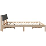  Okvir kreveta smeđe i tamnosivo 200 x 200 cm Masivna borovina | Eponuda.com
