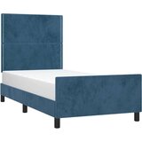  Posteljni okvir z vzglavjem temno moder 80x200 cm žamet, (20904702) | Shoptok.si