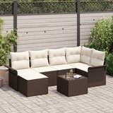 vidaXL 6-dijelni vrtni sofa set s jastučićima sivi poli ratan Cijene