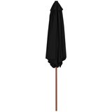  Vrtni suncobran s drvenom šipkom crni 270 cm | shoptok.hr