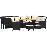  4-dijelni set vrtnih sofa od poliratana s jastucima crni | shoptok.hr