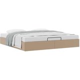 vidaXL Otomanski posteljni okvir brez vzmetnice kapučino 200x200 cm, (21608887) | Shoptok.si