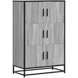 Maison Chic Visoka omara - Komoda - Predalnik siva sonoma 68x35x106,5 cm inž. les in kovina, (21722421) Cene