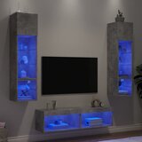 vidaXL 6-dijelni zidni TV elementi s LED svjetlima boja betona drveni | shoptok.hr