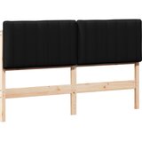  Tapecirani uzglavlje Smeđa i crna 160 cm Čvrsto borovo drvo | shoptok.hr