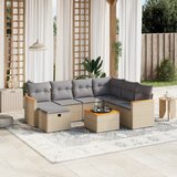 Maison Chic Seti vrtnega pohištva - Vrtna garnitura - Vrtni pohištvo set 8-delna z blazinami bež poli ratan, (21801070) | Shoptok.si