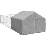 vidaXL Zunanji pasji boks z izpustom 7x2x1,5 m pocinkano jeklo | Shoptok.si