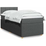  Krevet s oprugama i madracem tamnosivi 90x200 cm od tkanine | shoptok.hr