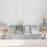  Postelja z dodatnim prostorom za shranjevanje Betonsko siva, (5000125820) | Shoptok.si