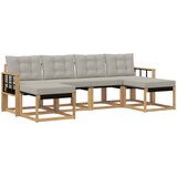 vidaXL Zunanja garnitura za sedenje 6 pcs Bela in svetlo siva, (5000282380) | Shoptok.si