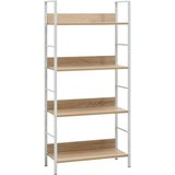 Furnova Knjižna polica 4-nadstropna hrast 60x27,6x124,5 cm inž. les, (21950758) Cene