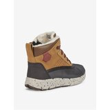 Geox Black-Brown Boys' Ankle Leather Boots with Artificial Fur Flexyper - Unisex | shoptok.hr