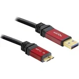 USB 3.0 kabel [1x USB 3.2 gen. 1 vtič A (USB 3.0) - 1x USB 3.2 gen. 1 vtič mikro B (USB 3.0)] 5 m rdeča, črna pozlačeni konektorji, UL-certific, (20421507)
