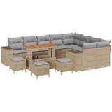 vidaXL 13-dijelni vrtni sofa set s jastučićima bež poli ratan akacija, 4-dijelni vrtni blagovaonski set s jastučićima bež poli ratan akacija Cijene