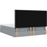 vidaXL Otomanski posteljni okvir z vzmetnico siv 180x200 cm blago | Shoptok.si