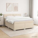  Krevet s box springom, madracem i LED-om Krem 140 x 190 cm | shoptok.hr
