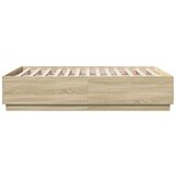  Okvir za krevet s LED svjetlima boja hrasta 120 x 190 cm drveni | shoptok.hr