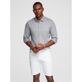 Ombre Men's SLIM FIT shirt in decorative fabric - gray | shoptok.hr