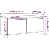  Stolić za kavu boja hrasta 90 x 50 x 41,5 cm konstruirano drvo | shoptok.hr
