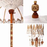 vidaXL senčnik drugo krem x 250 cm bombaž in trda les | Shoptok.si