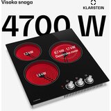 Klarstein Staklokeramička ploča za kuhanje EasyCook | 3 zone za kuhanje | 4700 W | 11 razina snage | 45 cm | shoptok.hr