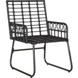 vidaXL Vrtni set za objed 3 pcs Crna, Antracit 35 x 35 x 45 cm | shoptok.hr