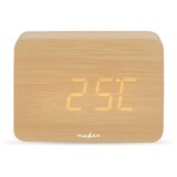 Nedis Lesena namizna budilka z LED zaslonom in funkcijo dremeža, Rjava, (5000232144) | Shoptok.si