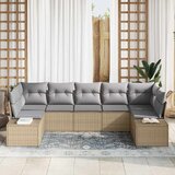  Sjedeća garnitura za vrt 7 pcs Bež i svijetlo siva Poli ratan | shoptok.hr