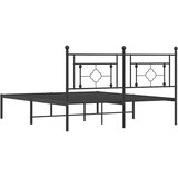  Metalni okvir za krevet s uzglavljem crni 150x200 cm | shoptok.hr