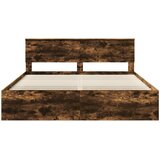  Krevetna konstrukcija s uzglavljem Dimljeni hrast 180 x 200 cm | shoptok.hr