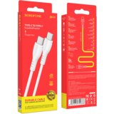 Borofone podatkovni kabel BX51 Type C na Type C 1m 3A 60W bel | Shoptok.si
