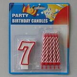  Svećice (10kom) sa BROJEM 7 visinabr.8cm/sveć.9cm | ePonuda.com