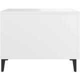  Klubska mizica s kovinskimi nogami bela 50x50x40 cm, (20714570) | Shoptok.si