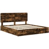  krevet s od storage s uzglavljem dimljeni hrast 180 x 200 cm | shoptok.hr