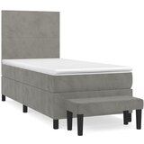 The Living Store Box spring postelja z vzmetnico svetlo siva 90x200 cm žamet - Box Spring Postelja, (21491938) | Shoptok.si