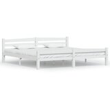 The Living Store Posteljni okvir bel iz trdne borovine 200x200 cm - Posteljni Okvir, (21527691) | Shoptok.si