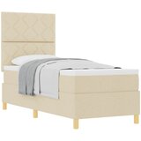  Krevet s opruga kutije s uzglavljem Krema 80 x 200 cm tkanina | shoptok.hr
