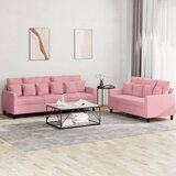  2-dijelni set sofa s jastucima ružičasti baršunasti | shoptok.hr