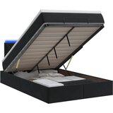  od pjene s madracem i LED-om Crna 120 x 190 cm Baršun | shoptok.hr