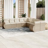 vidaXL 10-dijelni set vrtnih sofa s jastucima bež od poliratana | shoptok.hr