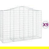  Obokane gabion košare 9 kosov 200x50x140/160cm pocinkano železo, (20757798) | Shoptok.si