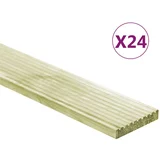 vidaXL Talne plošče 24 kosov 3,48 m² 1m impregnirana trdna borovina